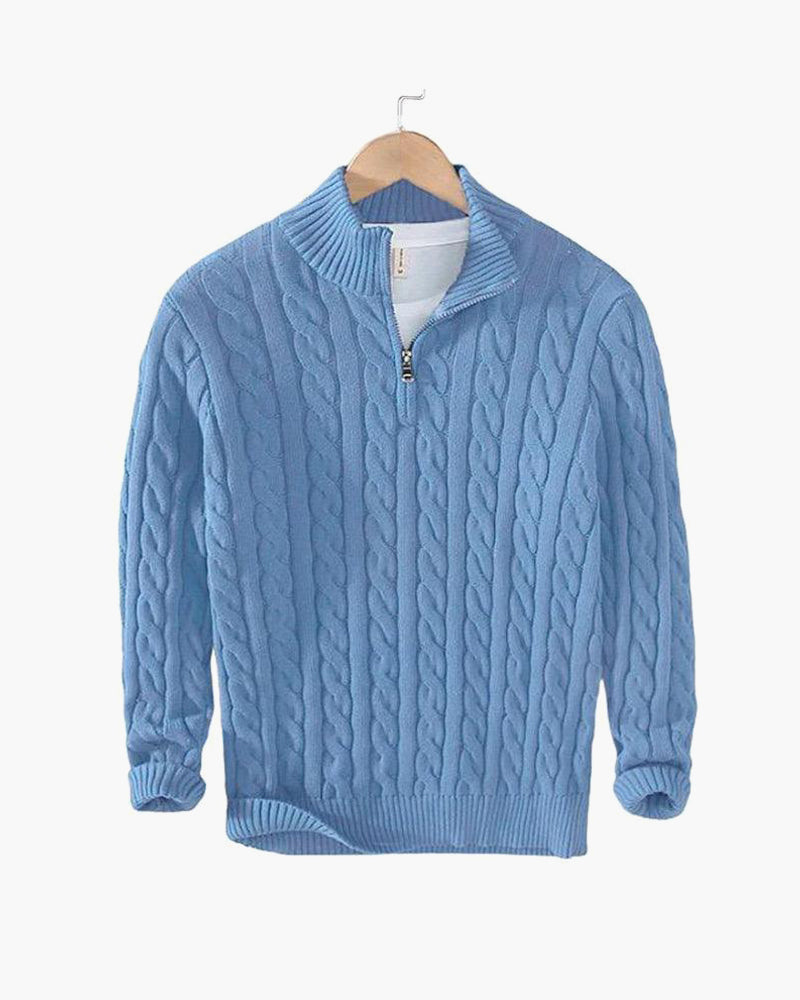 TAEBAEK Cable-Knit Zip Sweater