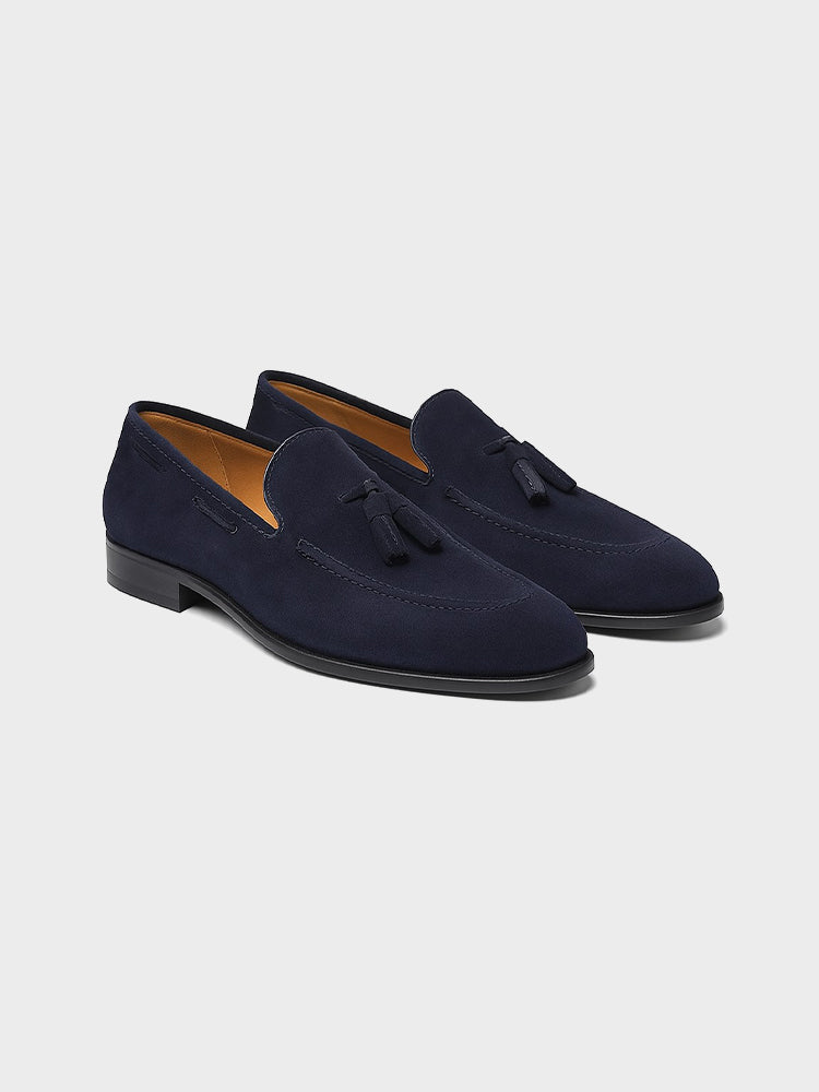 Suede tassel loafers