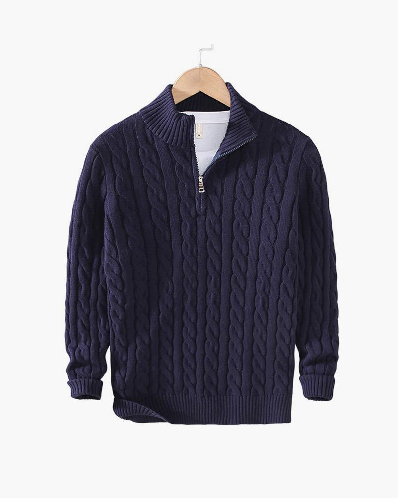 TAEBAEK Cable-Knit Zip Sweater