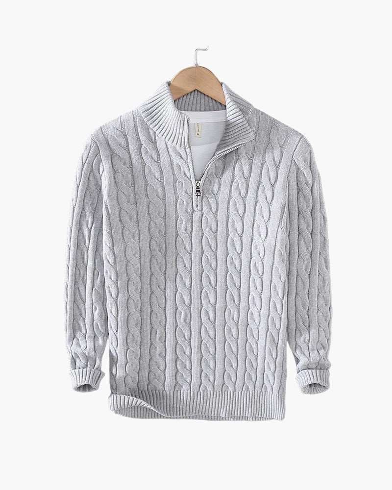 TAEBAEK Cable-Knit Zip Sweater