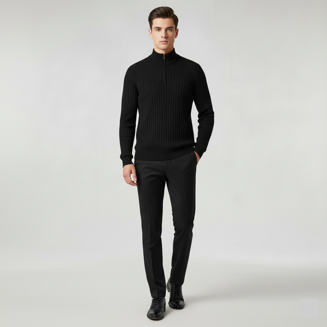 ZERMATT Mock Neck Half-Zip Sweater