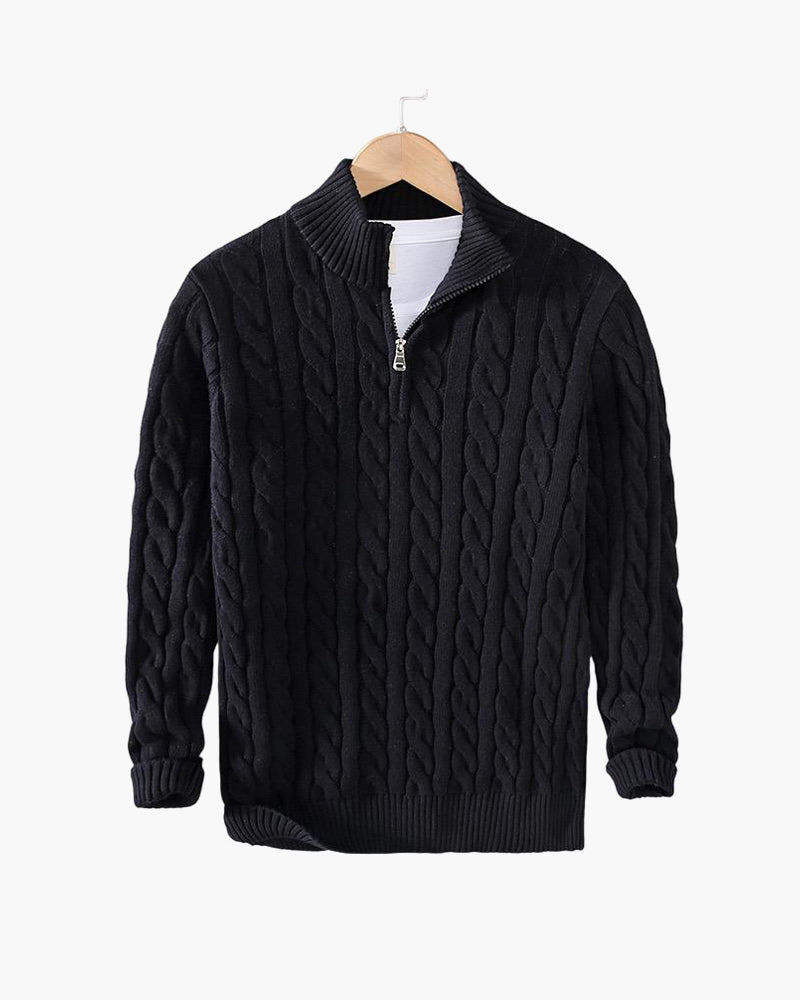 TAEBAEK Cable-Knit Zip Sweater